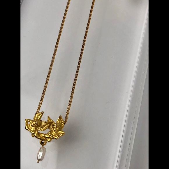 VINTAGE GIVENCHY CHERUB ANGEL Chain Necklace - Picture 2 of 8